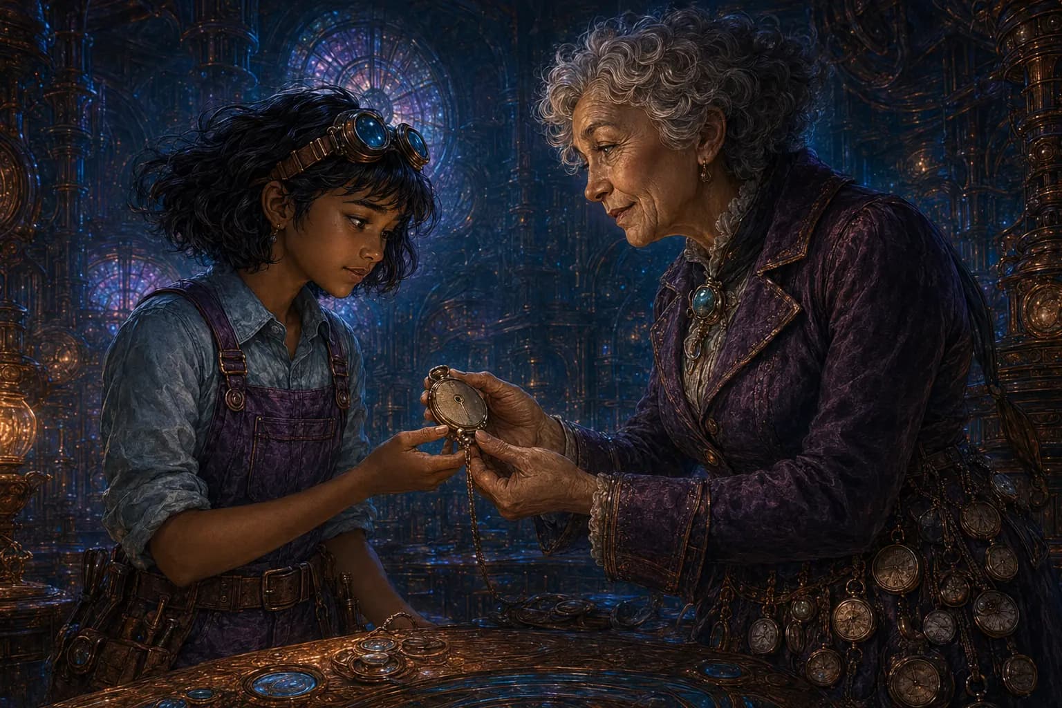 Ms. Vale gives Nia a handless watch engraved with the question whose time