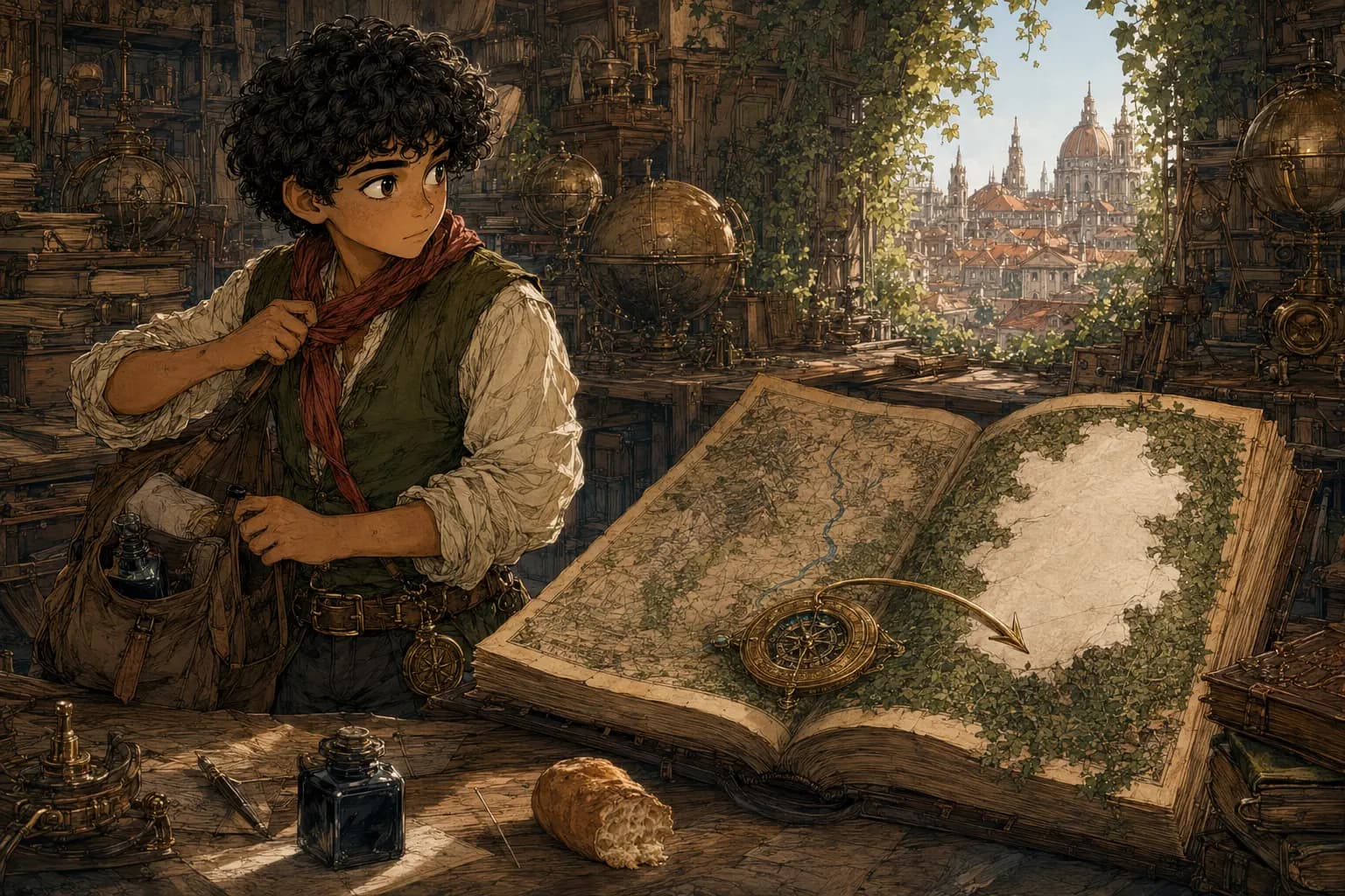 Ivo studying the suspicious blank northern area in official survey books